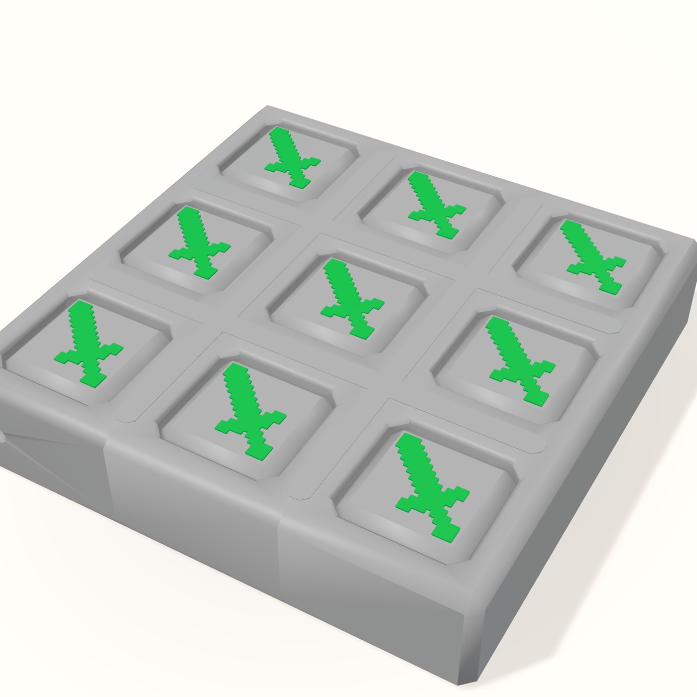 Minecraft Style Tic-Tac-Toe STL